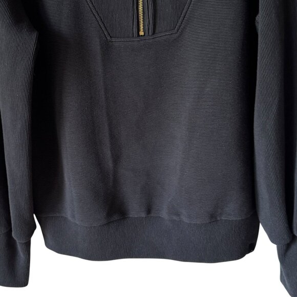 Varley Vine Half Zip Pullover Sweatshirt Sz Md Ribbed Gold Hardware Shawl Collar - Picture 13 of 16